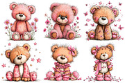 Whimsical Teddy Bear Clipart, an Illustration by Pixels.Craft (Thumbnail 4 of 5)