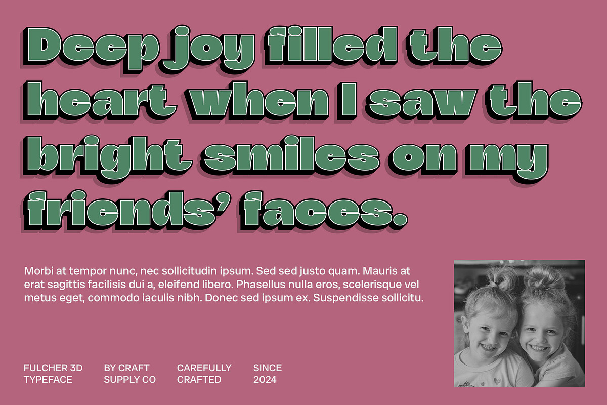 Fulcher 3D, a Sans Serif Font by Craft Supply Co. (Photo 3 of 8)