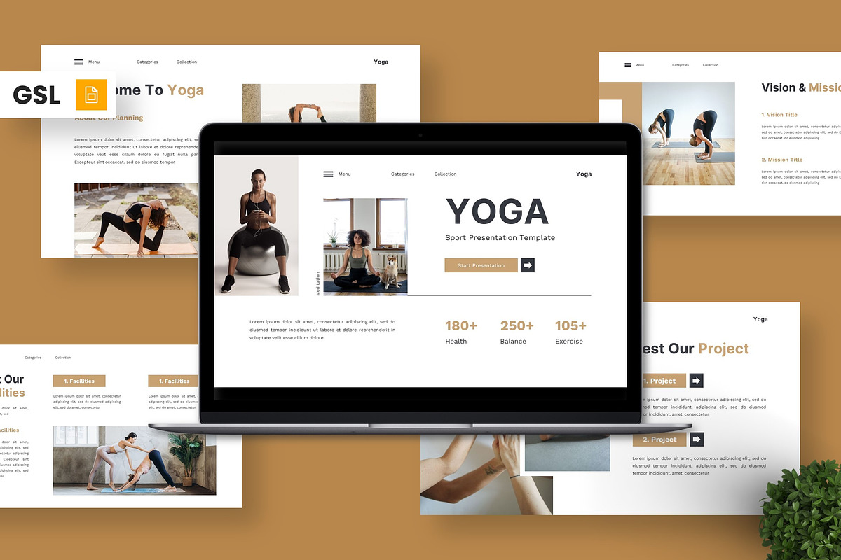 Yoga - Sport Google Slide, a Presentation Template by Deepslide Studio (Photo 1 of 4)