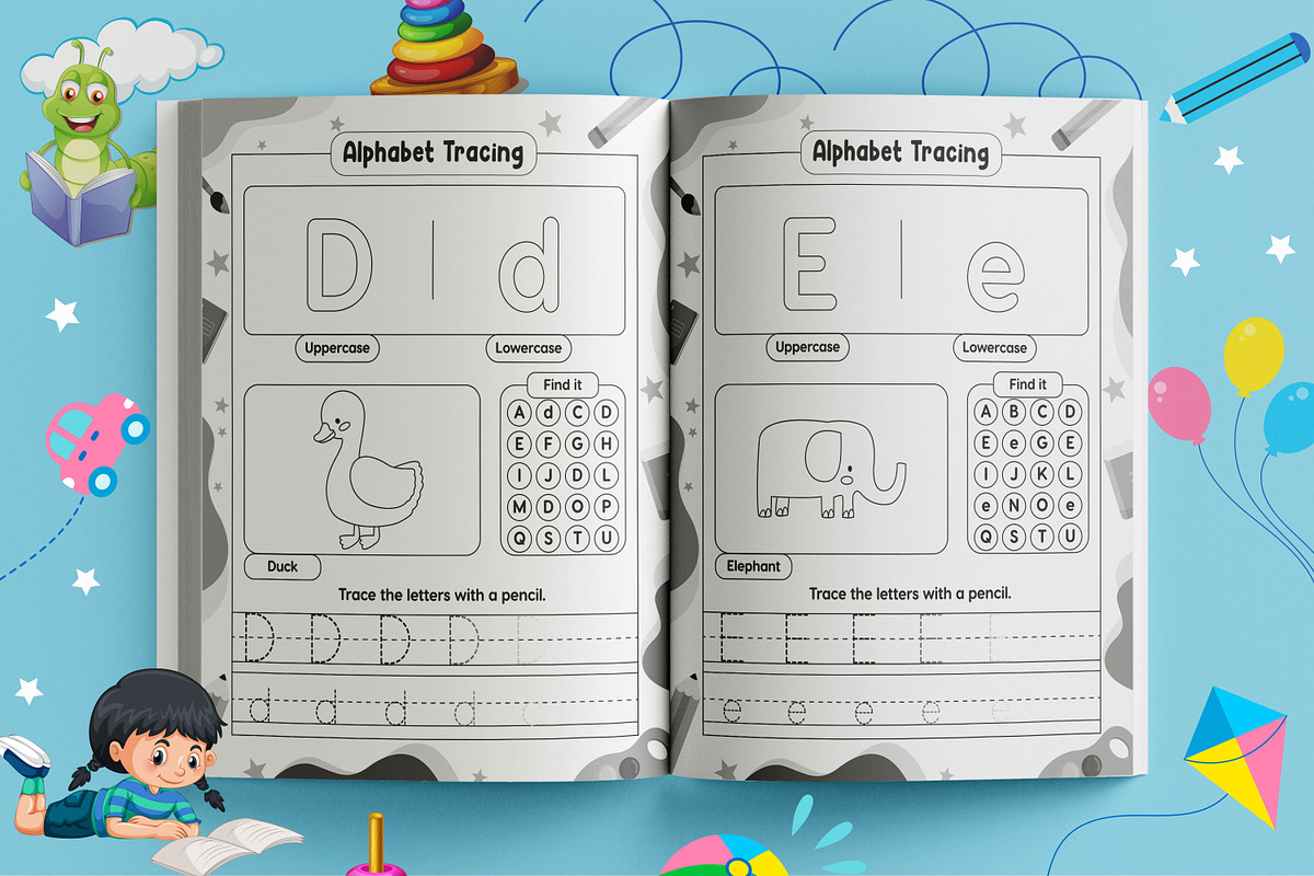 Alphabet Letter Tracing Book, a Templates & Theme by Book2bees (Photo 4 of 5)