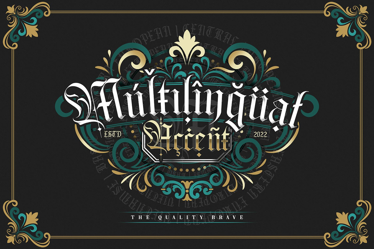 The Quality Brave Typeface, a Blackletter Font by alit design (Photo 13 of 17)