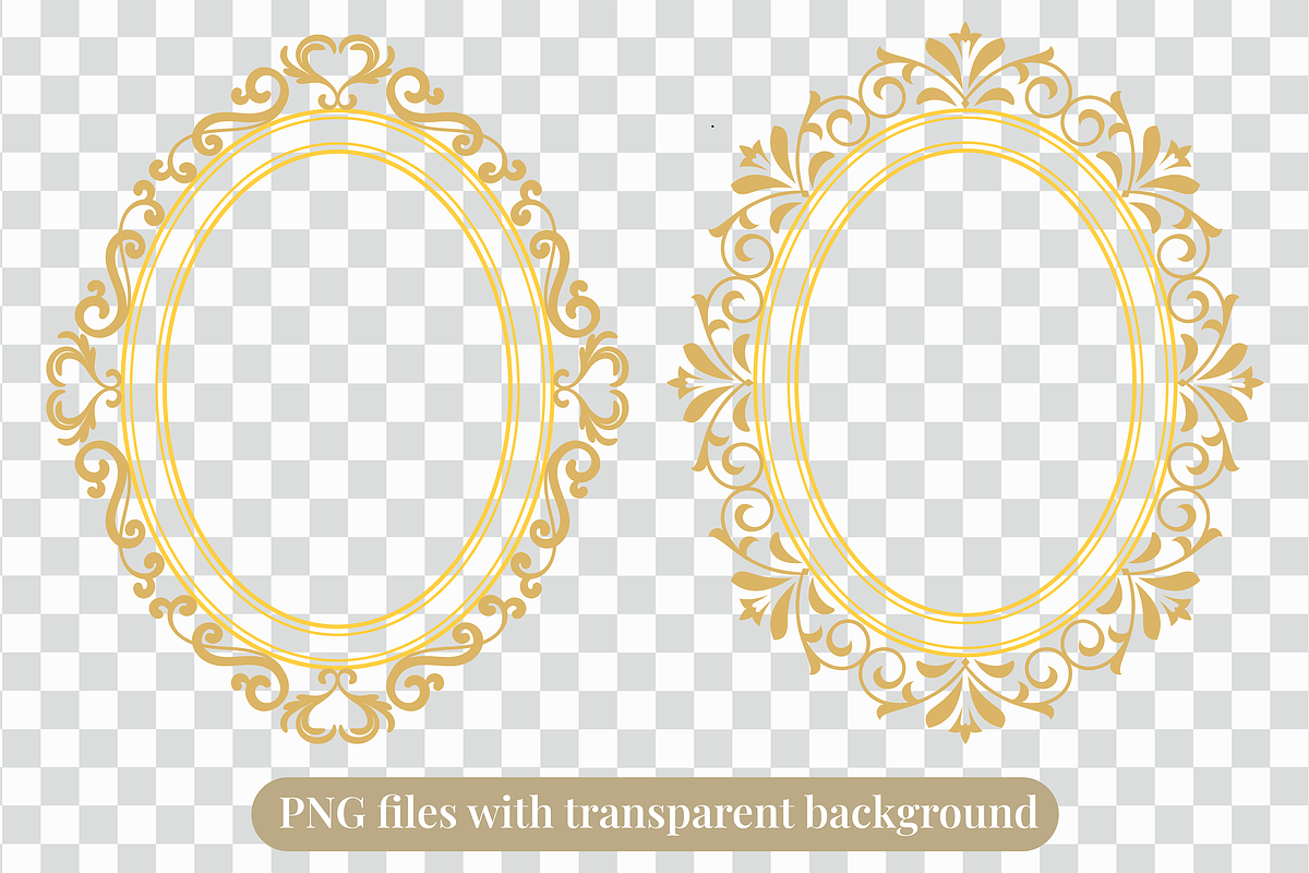 Oval Ornamental Frame Vector Bundle, a Decorative Illustration by Kusumaillustration (Photo 3 of 16)