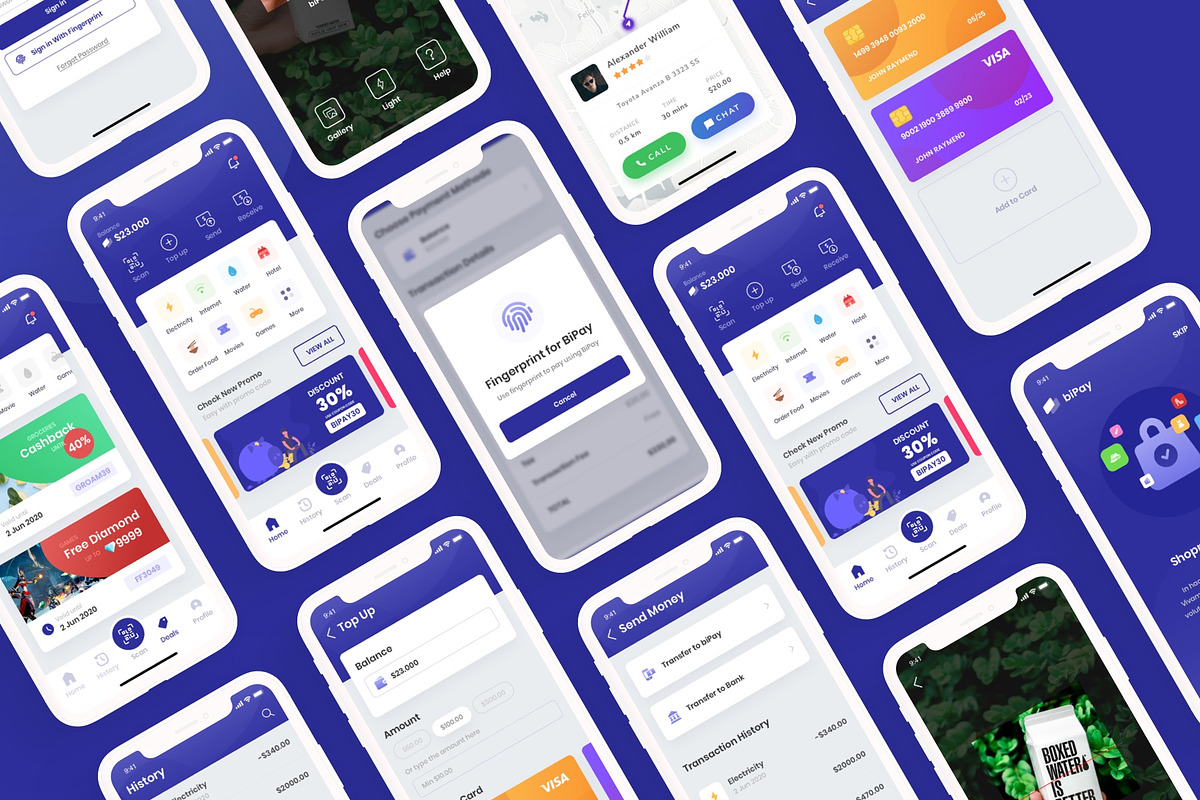 biPay - eWallet Mobile App UI Kit, an UI Kit Template by Masdika Studio (Photo 2 of 6)