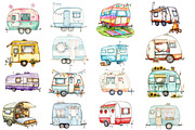 Watercolor Camping van Clipart, an Illustration by Designworld (Thumbnail 3 of 4)