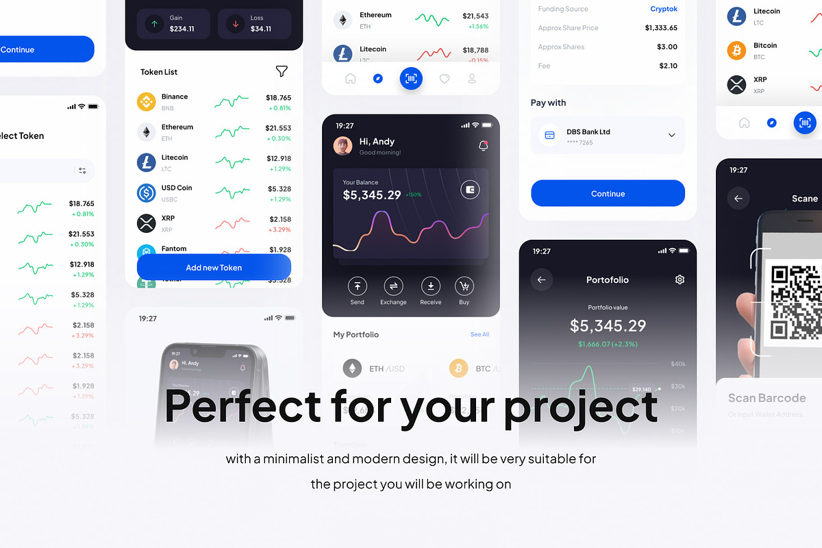 Cryptok - Crypto Wallet UI Kits App, an App Template by Minialis (Photo 5 of 6)