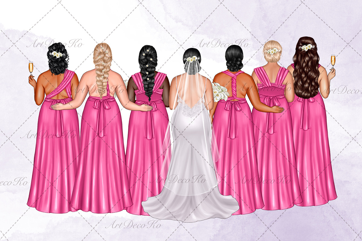 Bride and Bridesmaids Plus Size Art, a Person Illustration by DekoArt (Photo 8 of 9)
