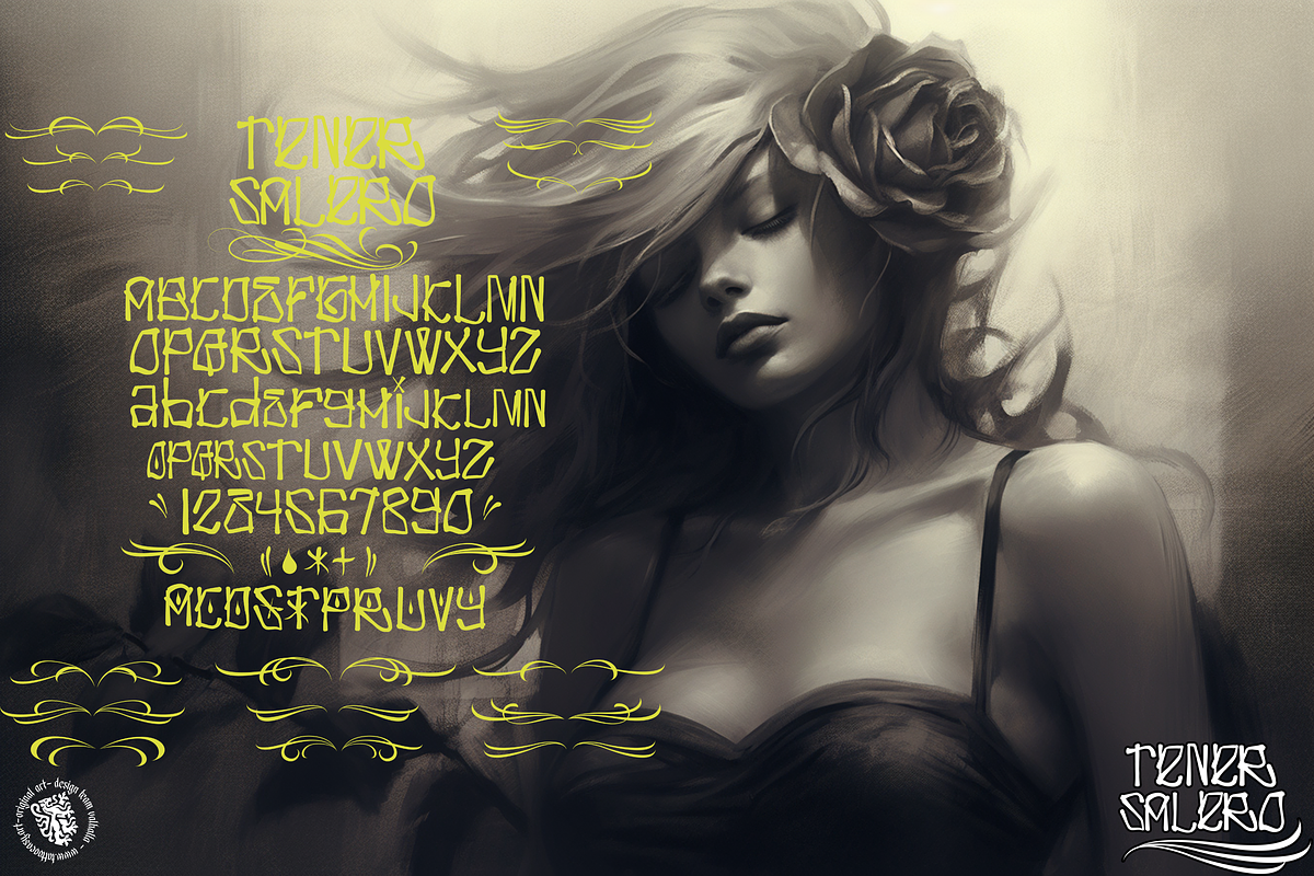 Tener Salero, custom tattoo letters, a Handwritten Font by Studio.Valhalla (Photo 5 of 5)