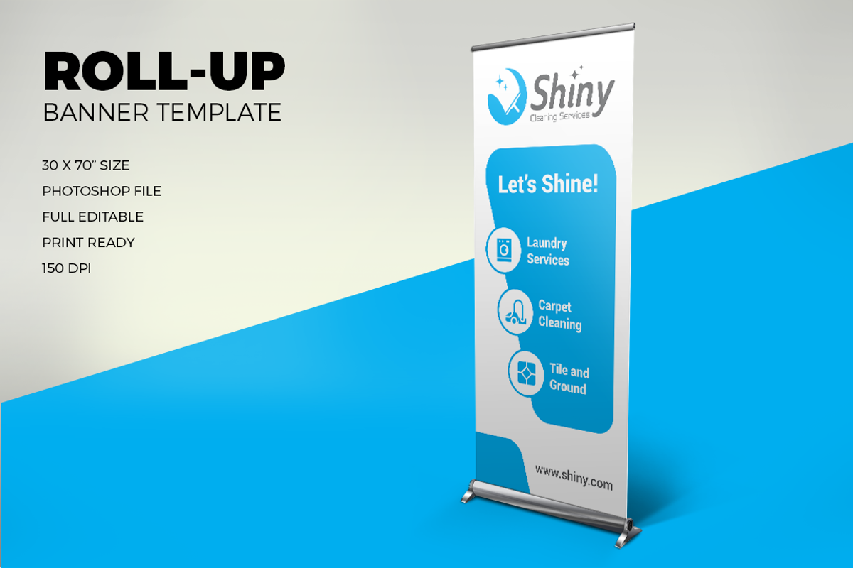Cleaning Roll Up Banner - SK, a Stationery Template by UNIK Agency