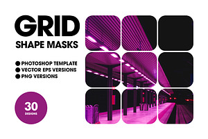 Grid Shape Masks - Bitmap & Vector