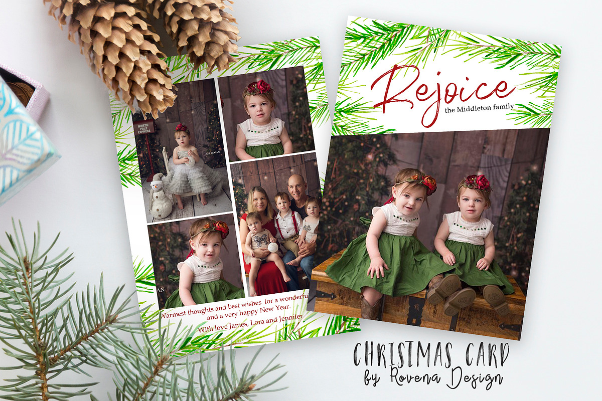 Christmas Card Template, a Card Template by Rovena Design (Photo 1 of 2)