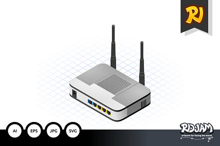Isometric Wireless Router