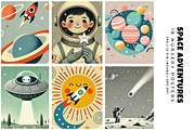 Space Adventures Posters, a Decorative Illustration by Digital Art Creations (Thumbnail 2 of 6)