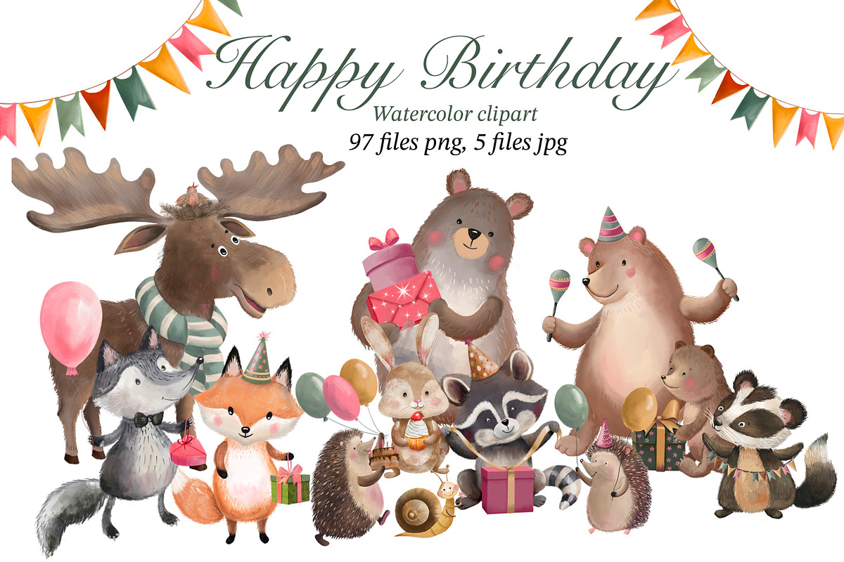 Birthday party in the forest, an Illustration by AkvarelRiver (Photo 1 of 10)