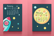 Space calendar animal austronauts, a Stationery Template by SiberianArt (Thumbnail 2 of 8)