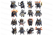 Cartoon monsters PNG stickers, an Animal Illustration by Bubert Art (Thumbnail 1 of 5)