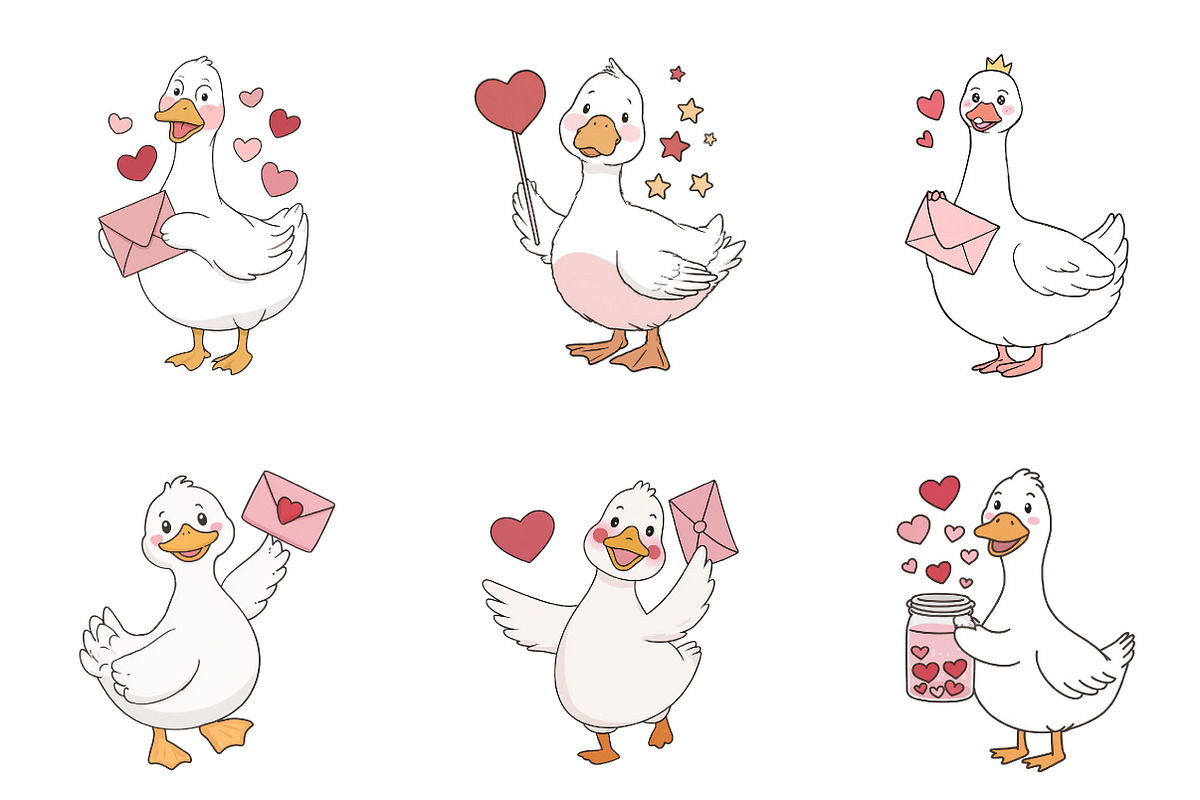 valentine-goose-clipart, an Illustration by CreationArt (Photo 6 of 7)