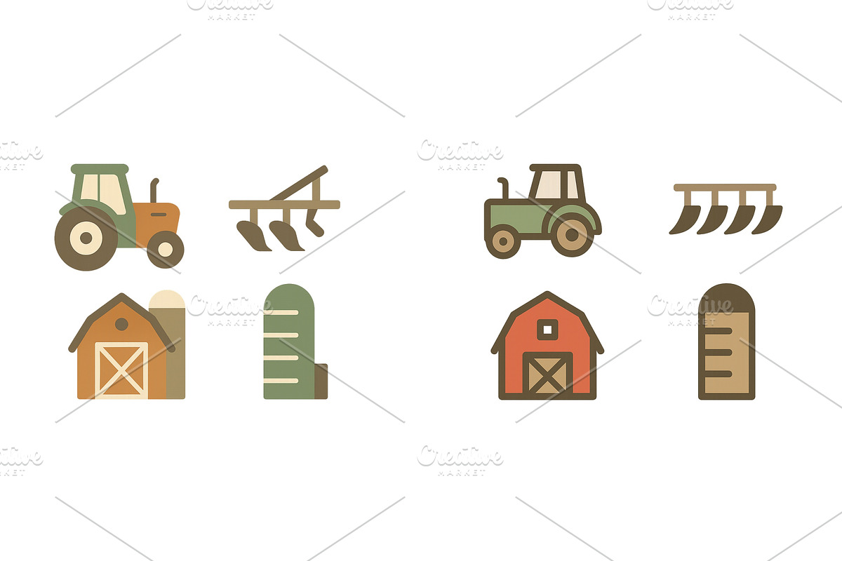 Tractors and farming equipment, an Animal Illustration by ZinetroN