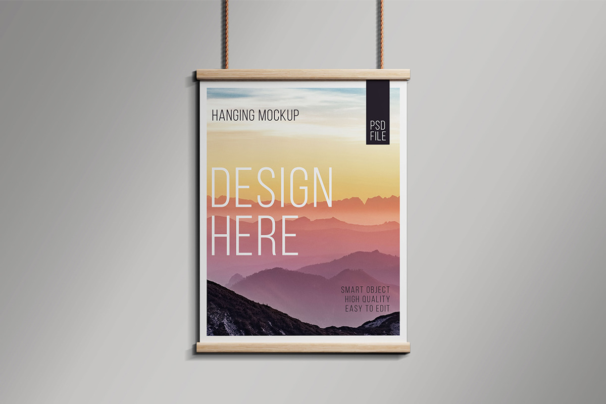 Hanging Poster Mockup, an Advertising Mockup by Artlogs (Photo 5 of 5)