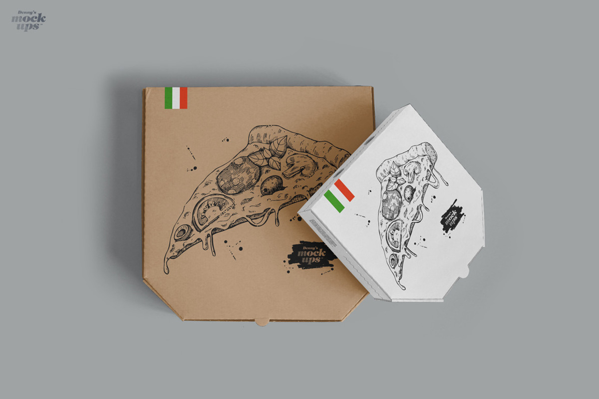 Pizza Box Mockup, a Product Mockup by Denny's Mock-ups (Photo 2 of 12)