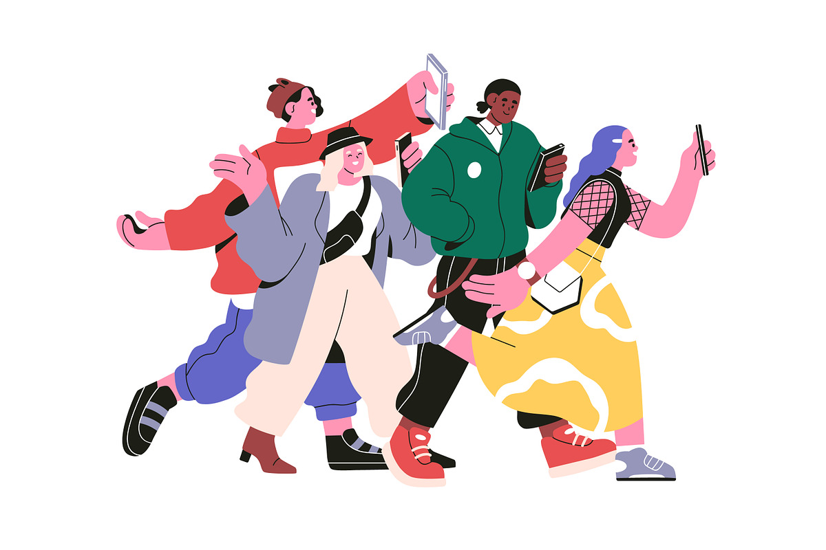 People with phones, online users set, a Person Illustration by Good Studio (Photo 5 of 6)