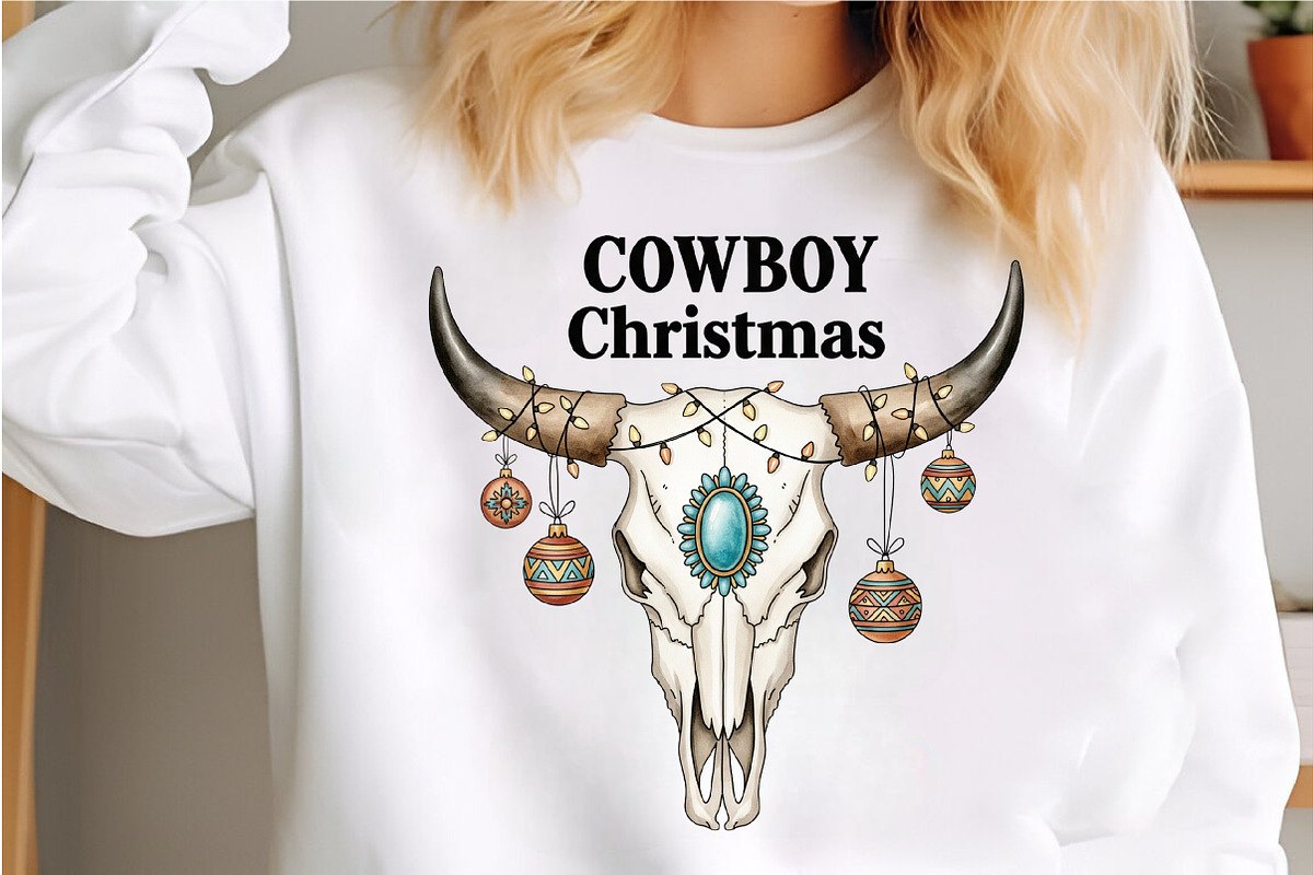 Bull Skull Cowboy Christmas Sublimat, a Graphic by Libby Wishes (Photo 6 of 6)