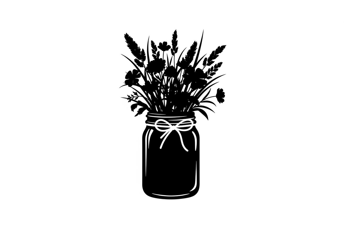 Wildflower Mason Jar SVG Bundle, an Illustration by Designs_River (Photo 22 of 31)