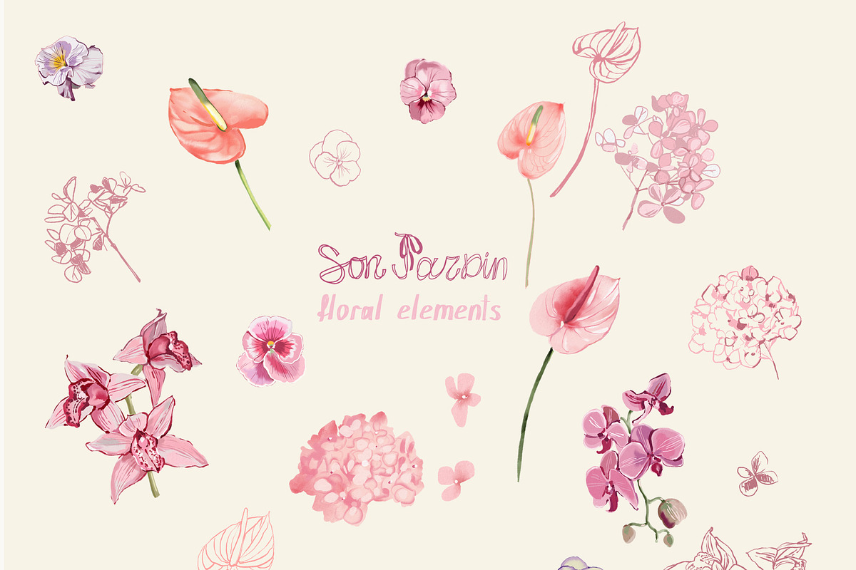 Cottage Core PNG Florals Bundle, a Decorative Illustration by whiteheartdesign (Photo 18 of 48)
