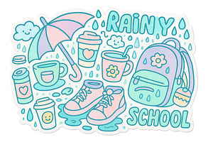 Back to school maximalist design wit, an Illustration by Dvoevnore photos