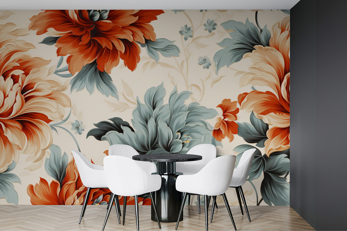 Baroque seamless hand drawn flowers, a Wallpaper Graphic by Muzi pear studio (Photo 2 of 12)