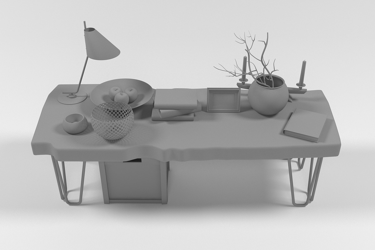 Slab coffee table, a Furniture 3D Model by inDahouze (Photo 8 of 8)