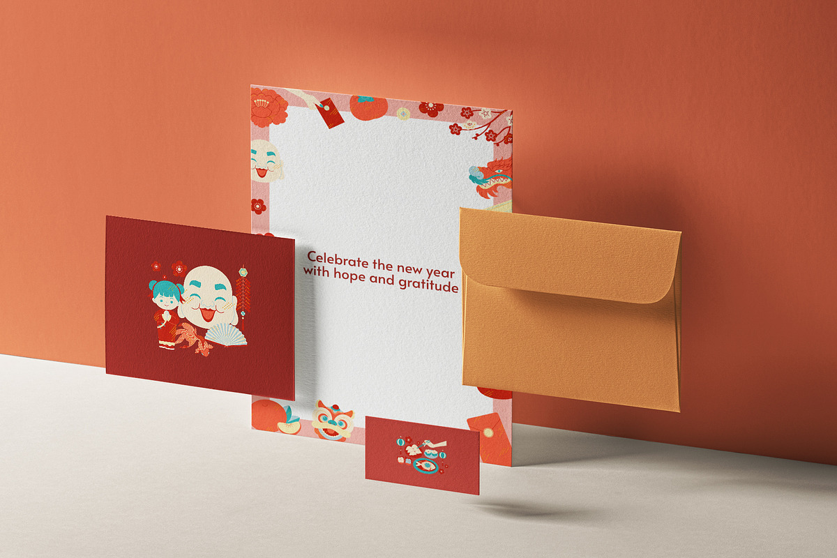 Minimal Chinese New Year Vibes, a Seasonal Illustration by CreativeValuation (Photo 5 of 11)