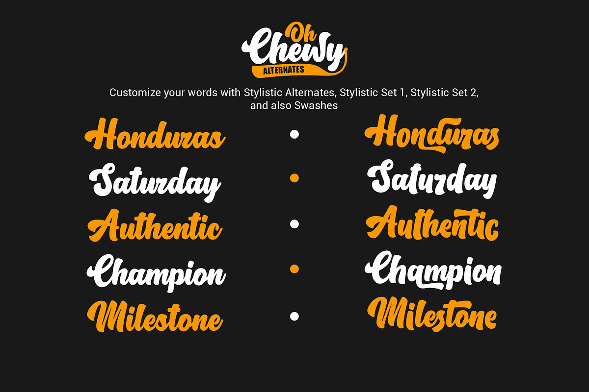 Oh Chewy - Sweet & Bold Script Font preview 3
