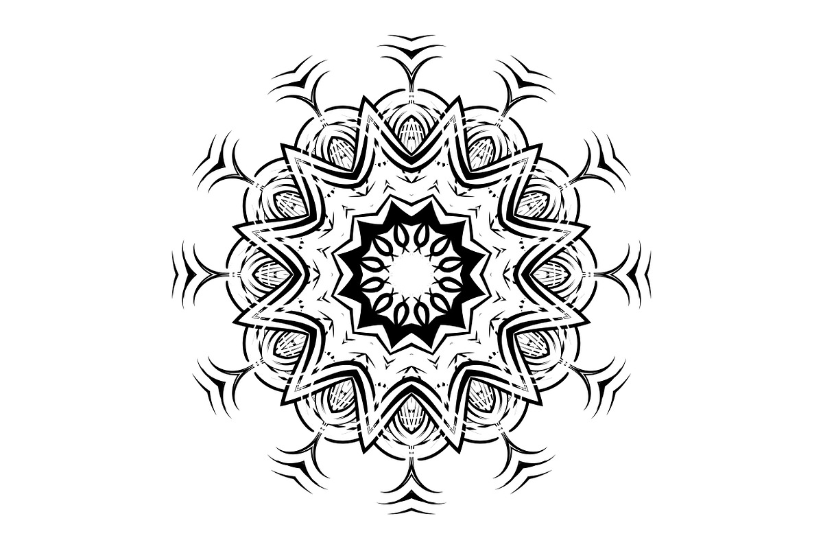 Modern Black and White Mandala Pack, a Decorative Illustration by NJ Himel (Photo 29 of 101)