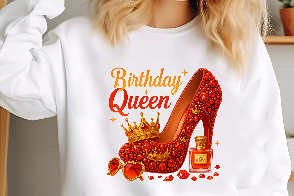 Birthday Png Glitter Birthday Queen, a Graphic by designcity5 (Photo 2 of 4)