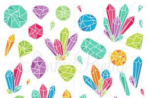 Bright Crystal Clipart and Vectors, an Illustration by PinkPueblo