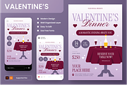 Valentine Dinner Flyer Set, a Flyer Template by Annora Studio (Thumbnail 1 of 6)