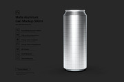 Matte Aluminum Can Mockup 500ml, a Packaging Mockup by Reformer Mockup (Thumbnail 5 of 6)