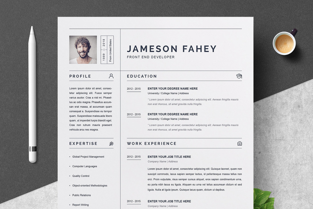 Resume/CV Bundle | 200+ for $29, a Resume Template by ResumeInventor (Photo 12 of 207)