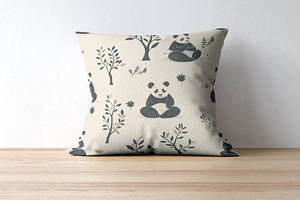 8 Panda Zen Seamless Patterns