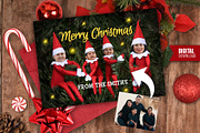 Funny Elf Family Christmas Card PSD, a Card Template by HaywireMedia & Mockups (Thumbnail 4 of 5)