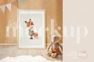 Wood Frame Mock up, Nursery interior, a Product Mockup by MoMockups