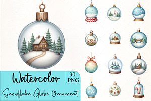 Snowflake Globe Ornament Clipart, an Illustration by CrexoraLab