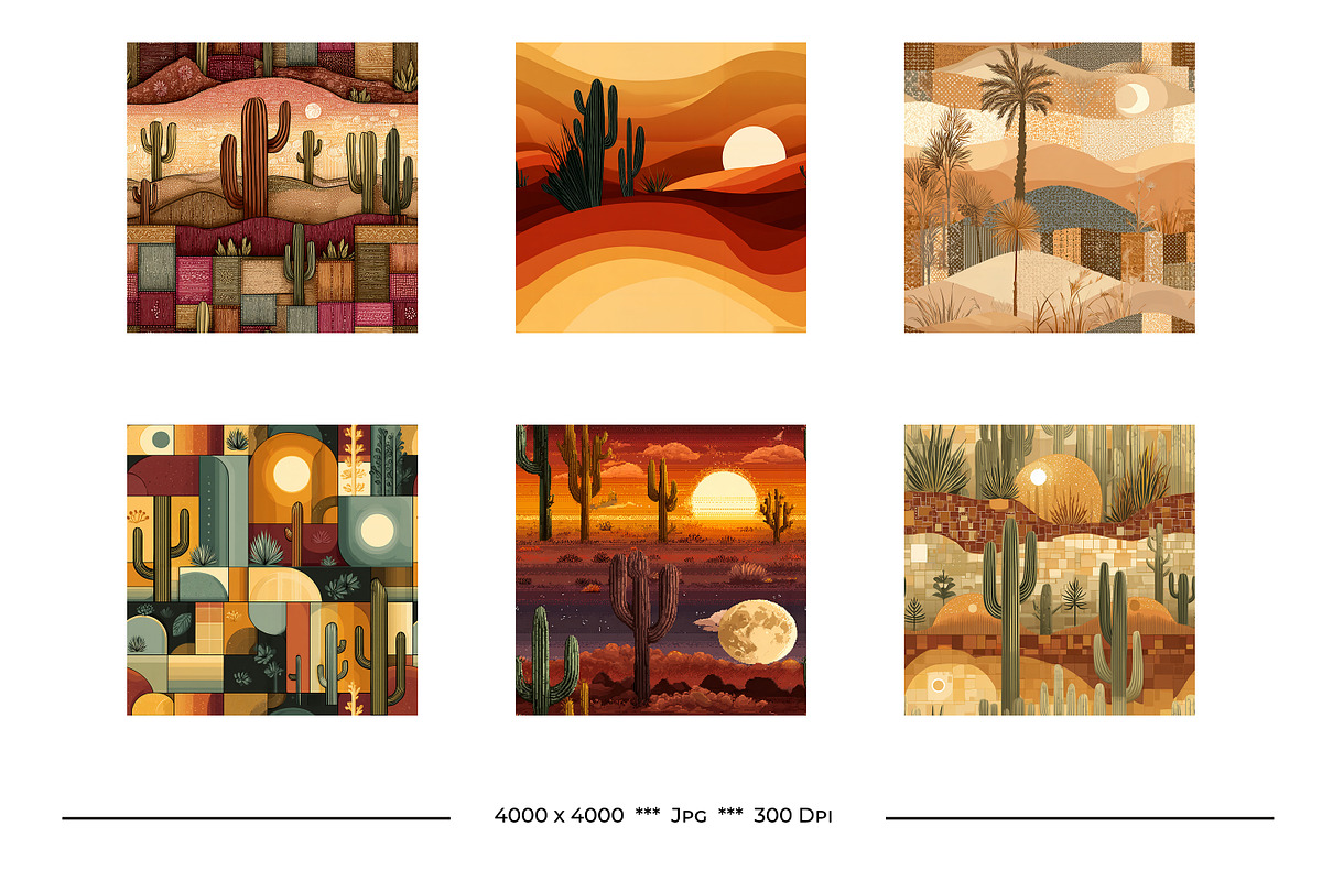 Desert Retro Art Style Patterns, a Pattern Graphic by karenfoleyphoto (Photo 4 of 13)