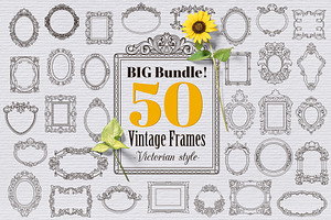 50 Vintage Frames - Victorian Style