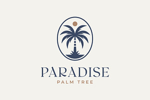 summer palm tree badge logo, a Branding & Logo Template by Blazybone
