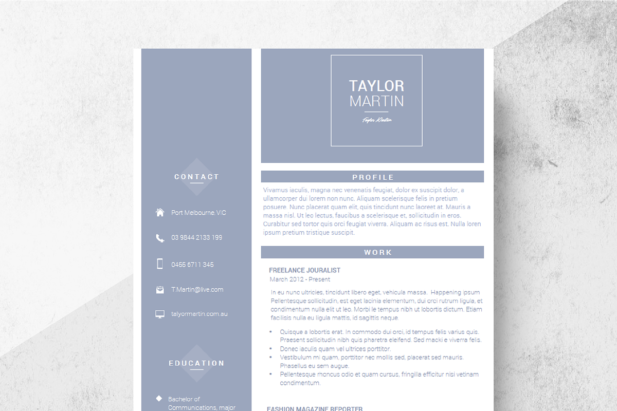 Sailor Resume Template +Cover Letter, a Resume Template by Made By Hamilton (Photo 1 of 4)