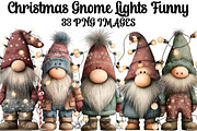 Christmas Gnome Lights Funny, an Illustration by DreamArtGraphic (Thumbnail 1 of 5)