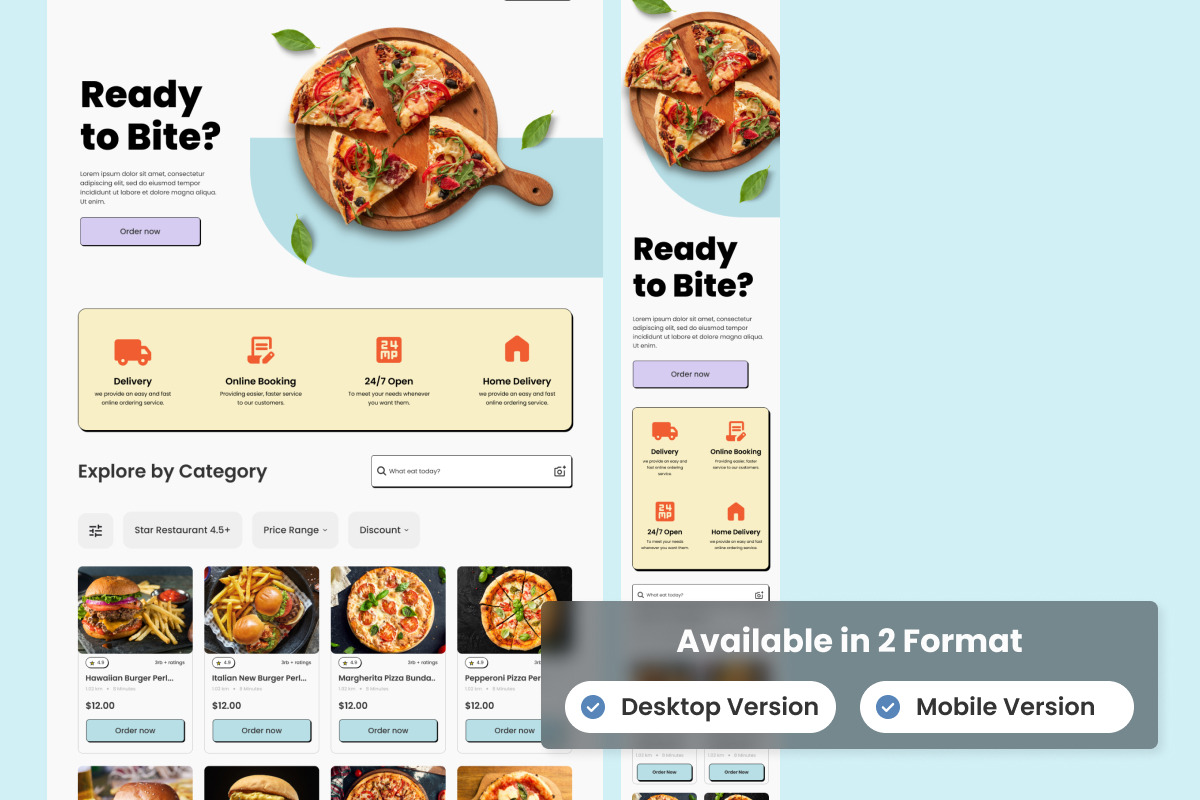 QuickSlice - Food Delivery Landing P, a Landing Page Template by twinstd (Photo 3 of 5)