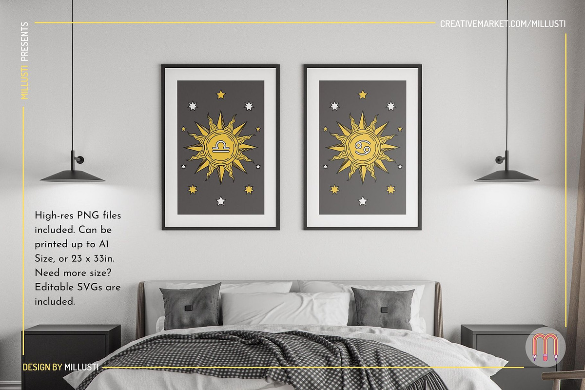 12 Astrology Zodiac Moon Sign Lunar, an Object Graphic by Millusti (Photo 3 of 9)