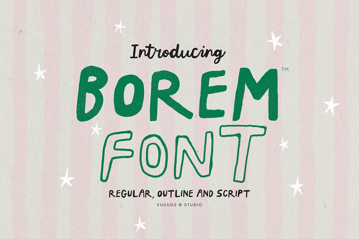 Borem - Handmade Trio Fonts, a Handwritten Font by vuuuds (Photo 1 of 9)